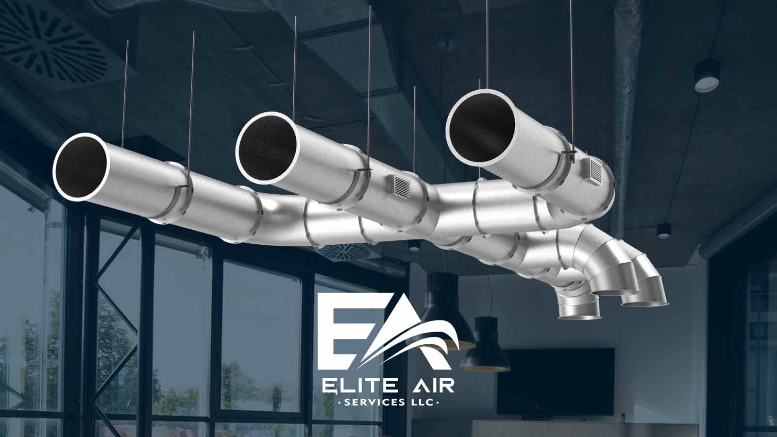 Commercial air duct system being cleaned at a Denver business