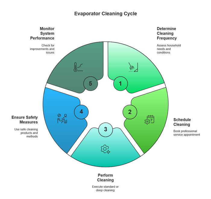 Evaporator Cleaning Cycle infographics